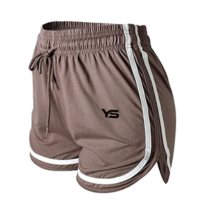 Pantalones cortos deportivos para mujer con logotipo y diseño personalizados de alta calidad, pantalones cortos multicolores para hacer ejercicio en el gimnasio con material de tela - Product Image 3