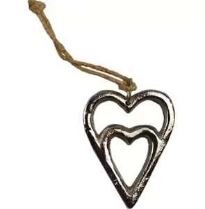 Adorno de corazón colgante de metal decorativo, regalo de Navidad para familiares o amigos - Product Image 3