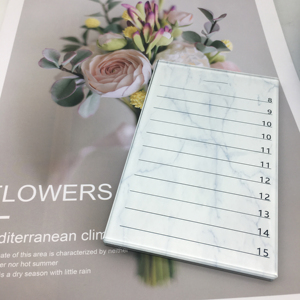 Azulejo de pestañas de cristal de mármol de doble capa con logotipo privado personalizado para extensión de pestañas bandeja de pestañas de cristal de mármol - Product Image 3