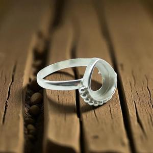 Bague en argent sterling 925 de haute qualité 2025, bague statement avec cabochon en forme de poire, sertie de bézel, de 6x4 mm à 14x21 mm, fournitures de bijouterie DIY - Product Image 6