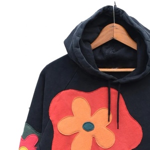 Pulls à capuche en polaire unisexe respirants avec patchs floraux d'hiver, logo personnalisé de haute qualité, tie-dye, vente en gros - Product Image 3