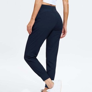Bas quantité minimale de commande confortable respirant pantalon pour dames taille haute Streetwear femme pantalon pantalons de survêtement survêtement couleur bleu marine - Product Image 4
