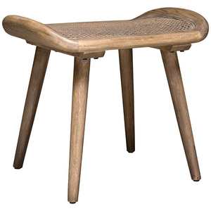 Banco Rústico Edward Hecho de Madera de Teca Sólida y Ratán Tejido con Acabado de Madera Natural para Uso en Interiores y Exteriores. - Product Image 5