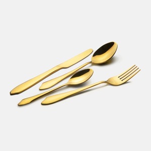 Ensemble de couverts en or élégant pour table à manger, couverts en acier inoxydable de qualité supérieure pour la maison, la cuisine, les mariages ou les fêtes, en provenance d'Inde - Product Image 1