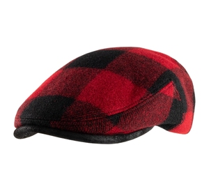 Chapeau en coton à carreaux rouge et noir, unisexe, pour adultes, hiver, décontracté, formel, bonnet de ski, fermeture réglable - Product Image 3