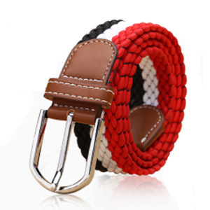 Cinturón Elástico Trenzado de Poliéster/Goma WELLWIN, con Hebilla de Aleación, Ajustable, para Hombre y Mujer, 40 Colores, Personalizable - Product Image 1