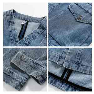 Chaqueta Vaquera de Mezclilla para Hombre, Diseño Nuevo 2024, Venta al por Mayor, Lisa, Manga Larga, Un Solo Botón, Estilo Vaquero, Oferta - Product Image 5