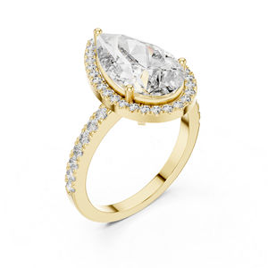 Anillo de Oro Blanco de 14K con Diamantes Cultivados en Laboratorio en Forma de Pera y Redondos para Mujer |   Anillo de Lujo con Certificado IGI de 4.47 Ct |   Diamante Cultivado Nuevo - Product Image 6