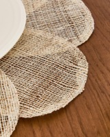 Set de table en rotin en forme de fleur, produits écologiques, fabriqué au Vietnam, décoration de table, vente en gros