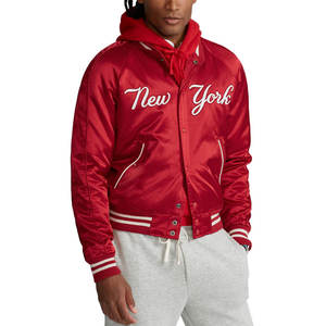 Chaqueta universitaria de satén de alta calidad más vendida, venta al por mayor, OEM, bombardero de béisbol personalizado, Letterman, cuello levantado para invierno - Product Image 3