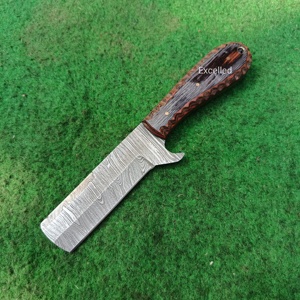 มีดตัดวัวเหล็กดามัสกัสใช้สำหรับตั้งแคมป์ล่าสัตว์มีดคาวบอยแบบตายตัวพร้อมปลอกหนังมีดแบบญี่ปุ่น - Product Image 2