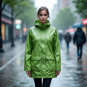 100% Nylon Spandex coupe-vent veste de pluie femmes randonnée imperméable à séchage rapide veste imperméable dames - Product Image 4