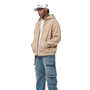 Custom Logo Heavyweight Oversized <b>Zip</b>-Up <b>Hoodie</b> Tracksuit Men Breathable Eco-Friendly Solid Pattern Winter Plus Size Sets - Product Image 5