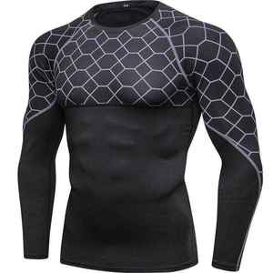 เสื้อคอมเพรสชั่นสำหรับผู้ชาย คุณภาพสูง สำหรับฤดูหนาว ผลิตจากโพลีเอสเตอร์ซาติน 100% แห้งเร็ว ระบายอากาศได้ดี สวมใส่สบาย พิมพ์ลาย มีไซส์พลัส - Product Image 1