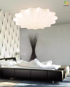 JYLIGHTING stile Japandi tessuto Wabi Sabi <span class=keywords><strong>paralume</strong></span> <span class=keywords><strong>lampadari</strong></span> e lampade a sospensione con tessuto di seta chiaro - Product Image 2