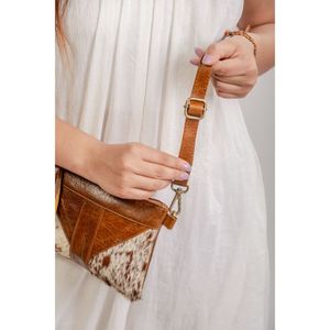 LW Real Cowhide Leather Wristlet Clutch Purse Pouch <b>Wallet</b> Brown Wristlet <b>Small</b> Pouch Stylish Western Patches <b>Wallets</b> - Product Image 4