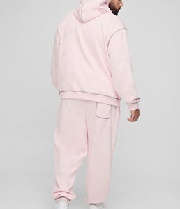 Traje de sudor apilado para hombre de alta calidad con costuras en contraste Ropa de invierno de dos piezas Traje de sudor de peso pesado cálido para hombres - Product Image 5