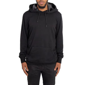 Sweat-shirts à capuche décontractés en coton mélangé 100% avec doublure en satin de soie, logo personnalisé, vente en gros 2026, sweat-shirts en soie pour hommes - Product Image 6