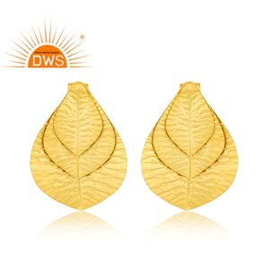 ขายดีที่สุด925เงินสเตอร์ลิง18K ต่างหูแบบห้อยดีไซน์รูปใบไม้ชุบทองเครื่องประดับอัญมณีชั้นดีสำหรับผู้หญิงเป็นของขวัญให้กับเธอ - Product Image 1