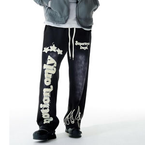 Pantalones Deportivos con Lavado Ácido Desgastado, Pantalones Deportivos de Alta Calidad con Estampado Vintage, Diseño Más Reciente de 2025 para Hombre - Product Image 4