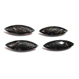 Tablero de damas de cuarzo de rutilo negro, marquesina facetada de 25x8mm, 6,71 CT - Product Image 5