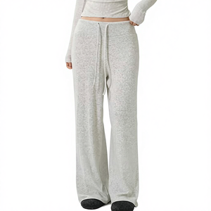 Pantalons larges en toile pour femmes, streetwear d'hiver 2023, couleur unie, pantalons de survêtement personnalisés - Product Image 5