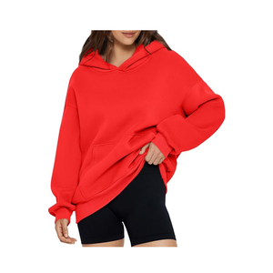 เสื้อฮู้ดผ้าคอตตอนทรงหลวมสำหรับผู้หญิงเสื้อมีฮู้ดผ้าคอตตอนขนาดใหญ่พิเศษพิมพ์ลายแบบกำหนดเอง - Product Image 1