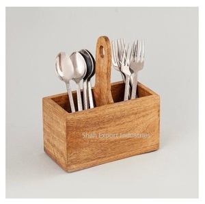 Porte-couverts en bois au design élégant Caddy d'ustensiles de cuisine pour la maison Hôtel et restaurant Organisateurs de couverts de table - Product Image 6