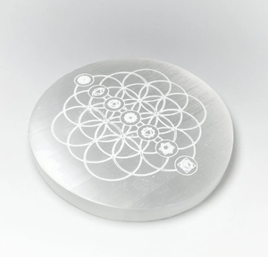 Placa de Carga de Chakra Redonda de Selenita Natural a Granel de la Mejor Calidad, Diseño de Regalo - Product Image 5