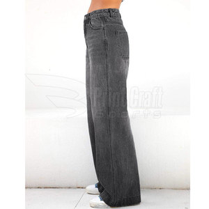 Private Label Best Durable Material <b>Baggy</b> <b>Jeans</b> Customized Logo Best Selling <b>Women</b> <b>Baggy</b> <b>Jeans</b> - Product Image 2
