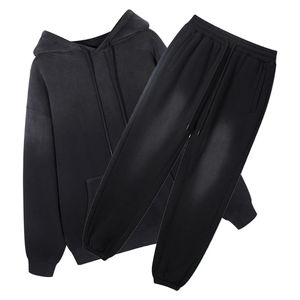 ชุดวอร์มออกกำลังกายสำหรับผู้ชายชุดวิ่งมีฮู้ดโอเวอร์ไซส์ผ้าฟลีซทรงแบ็กกี้ระบายอากาศได้ดีผ้าโพลีเอสเตอร์/ ไนลอนสีพื้นสำหรับฤดูหนาว500ปรับแต่งได้ตามต้องการ - Product Image 5