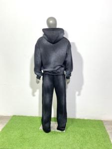 ชุดออกกำลังกายผ้าฝ้ายมีฮู้ดไซส์ใหญ่พิเศษชุดวอร์มฟอกสีกรดชุดออกกำลังกายเล่นกีฬา100% โลโก้ได้ตามต้องการ - Product Image 6