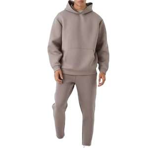 Conjunto de chándal deportivo de 2 piezas para hombre, chaqueta con capucha y cremallera para correr, para entrenamiento de gimnasia y uso al aire libre, chándal de patrón sólido - Product Image 6