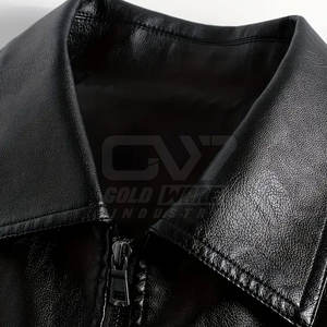 Veste en cuir véritable Offre Spéciale pour hommes Veste en cuir pour hommes coupe ajustée Veste d'hiver pour hommes personnalisée - Product Image 3