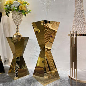 Expositor Geométrico de Metal con Acabado de Espejo para Bodas, Eventos, Banquetes, Mesas de Hotel, Decoración de Escenarios, Centro de Mesa - Product Image 3