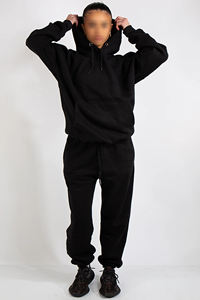 Custom Made 100% algodón 465 GSM Heavyweight Pullover Hoodie & Jogger Set Streetwear Hip Hop Style Color sólido Sweatsuit - Product Image 3