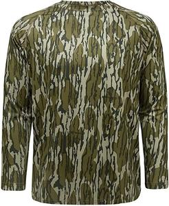 T-shirt camouflage à col rond et coupe décontractée, séchage rapide, tricoté, coupe ample, manches longues, respirant - Product Image 1