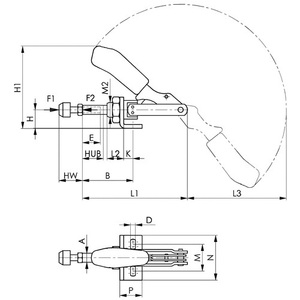 Small Angled Foot AMF No. 6841 Size 0 Pushrod <b>Clamp</b> Product Category <b>Clamps</b> - Product Image 3
