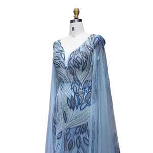 Elegant Anti-Static Women's Long Formal Evening Gown Hand-<b>Beaded</b> Floor-Length Dress with Natural <b>Waist</b> for Party Prom Wedding - Product Image 2