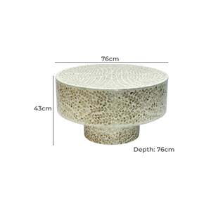 Table basse élégante chic en nacre faite à la main MOP incrustation design boho écologique meubles de salon de luxe usine du Vietnam - Product Image 2