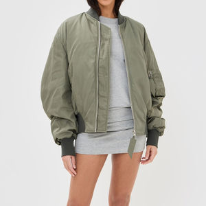 Vestes de bombardier de femmes de couleur unie et de modèle/vestes de bombardier confortables respirables à la mode de femmes de dernier style à vendre - Product Image 6