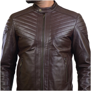 Veste d'hiver en cuir d'agneau véritable originale pour homme, col montant, logo frontal, dernier design, OEM, haute qualité, personnalisable, élégante - Product Image 1