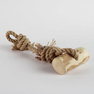 Jouet de tirage en bois pour animaux de compagnie, anneau en bois de café naturel pour tirage à la corde, soulage l'ennui, écologique, fabricant vietnamien - Product Image 1