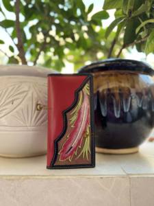 Portefeuille long à imprimés d'animaux RFID pour hommes Outillage à la main Style occidental Offre Spéciale Mode Élégant Couleur turquoise Porte-monnaie Cadeau pour lui - Product Image 4