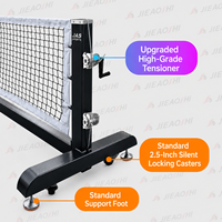 Système de filet de pickleball professionnel JAS Sports, sans bordure, durable, avec cadre en acier, 6860 mm, pliable, portable, intérieur/extérieur