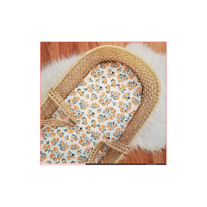 Baby Cotton Bamboo Jersey Stretch Fitted <b>Bassinet</b> <b>Sheet</b> Set Cradle <b>Sheets</b> For <b>Bassinet</b> Pad Crib - Product Image 1