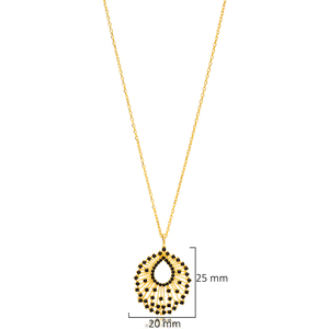 Negro CZ piedra forma única encanto colgante venta al por Mayor turco 925 joyería de plata esterlina - Product Image 2