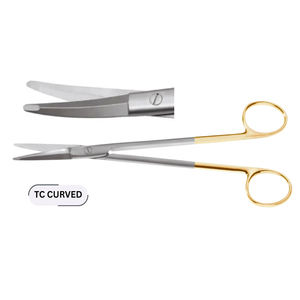 Ciseaux de lifting Gorney Freeman 19 cm, inserts en carbure de tungstène, lame incurvée dentelée TC, outils de chirurgie plastique Supercut, manuel, CE - Product Image 1