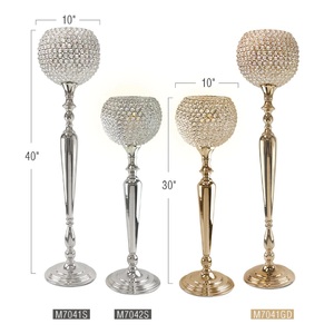 Chandelier plaqué or et argent brillant chaud avec bougeoir votif en cristal avec Logo personnalisé et utilisation pour la décoration de la maison - Product Image 2