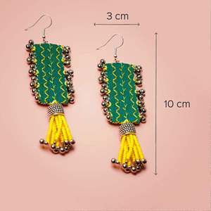 Boucles d'oreilles pendantes multicolores tendance pour femmes Durga Maa, pour les fêtes festives, meilleur prix, bijoux de chambre - Product Image 4